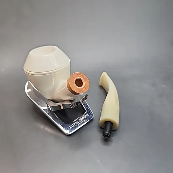 MBSD Meerschaum Deluxe, Bent Rhodesian Block Meerschaum Pipe, Briar-Mortis [SOLD OUT] - Image 11