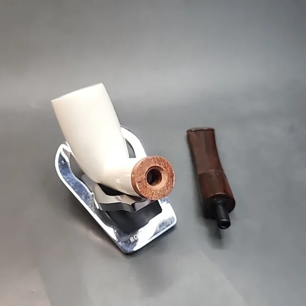 MBSD Meerschaum Deluxe, Stacked Bent Billiard Block Meerschaum Pipe, Briar-Mortis [SOLD OUT] - Image 11
