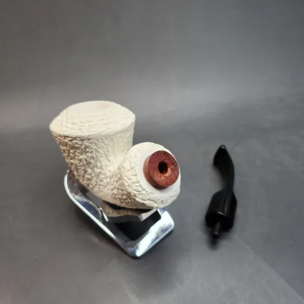 MBSD Meerschaum Deluxe Chubby Rusticated Rhodesian Block Meerschaum Pipe, Briar-Mortis [SOLD OUT] - Image 12