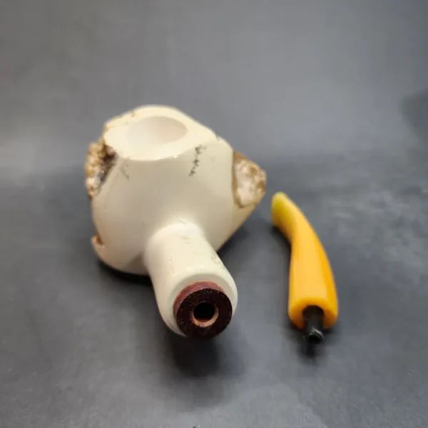 MBSD Meerschaum Jumbo Natural, Freehand Block Meerschaum Pipe, Briar-Mortise - Image 12