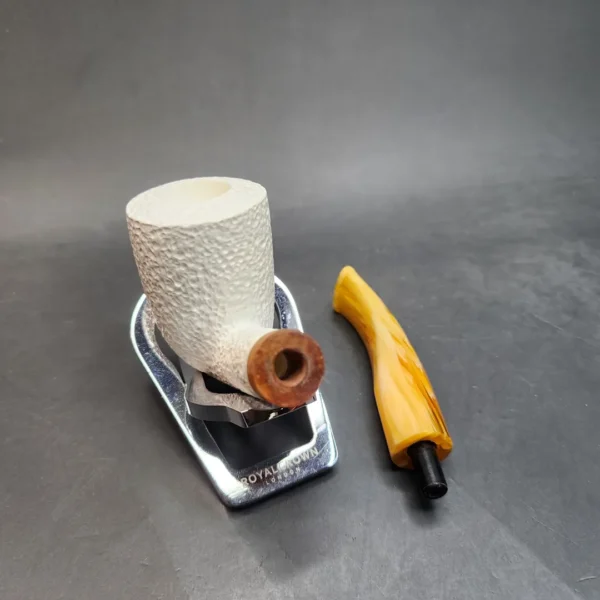 MBSD Meerschaum Deluxe, Bent Billiard Block Meerschaum Pipe, Fitted Case [SOLD OUT] - Image 12