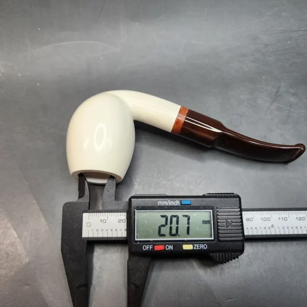 MBSD Meerschaum Deluxe, Bent Danish Egg, Block Meerschaum Pipe, Briar-Mortis [SOLD OUT] - Image 12