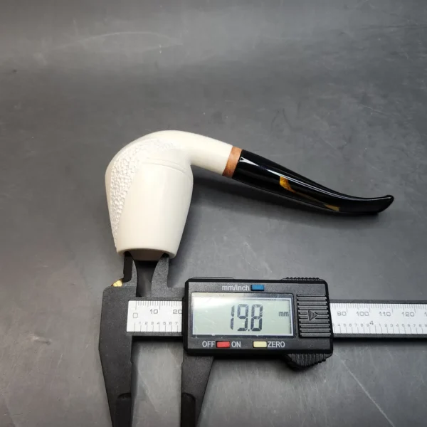 MBSD Meerschaum Deluxe Bent Rhodesian Block Meerschaum Pipe, Briar-Mortis [SOLD OUT] - Image 12
