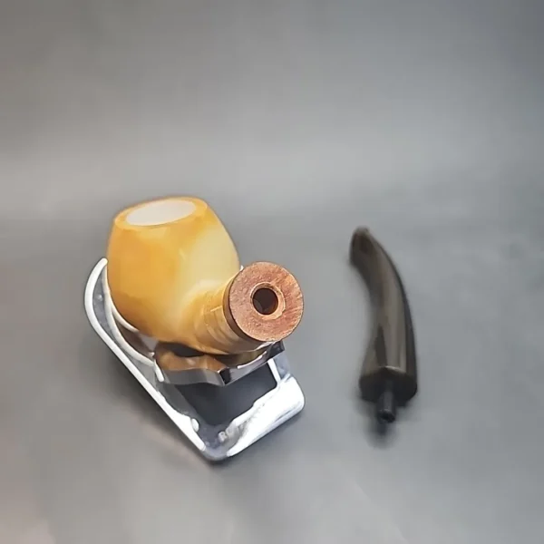 MBSD Meerschaum Deluxe, Bent Author Block Meerschaum Pipe, Briar-Mortis [SOLD OUT] - Image 13
