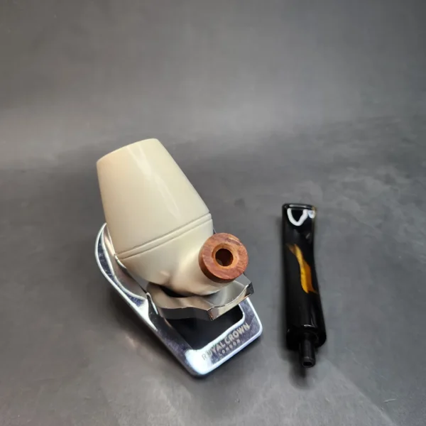 MBSD Meerschaum Deluxe Bent Rhodesian Block Meerschaum Pipe, Briar-Mortis [SOLD OUT] - Image 13