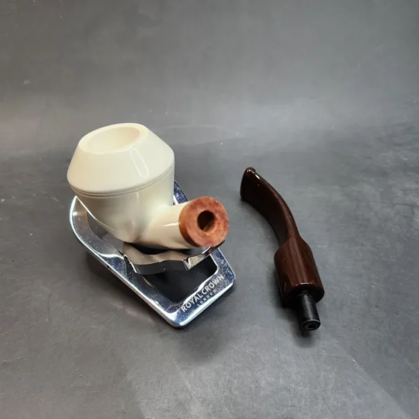 MBSD Meerschaum Deluxe, Bent Rhodesian Block Meerschaum Pipe, Briar-Mortis [SOLD OUT] - Image 13