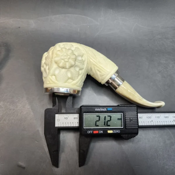 MBSD Meerschaum Spigot, Triple Mounted Silver, Block Meerschaum Pipe [SOLD OUT] - Image 13
