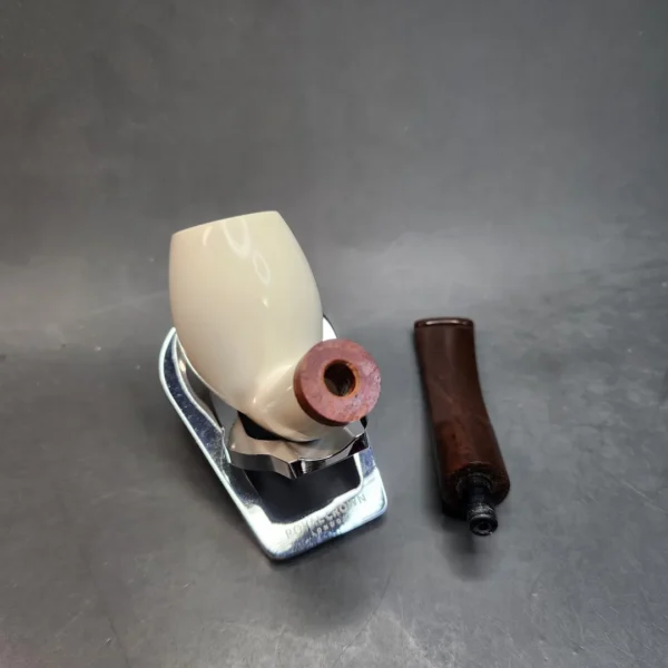 MBSD Meerschaum Deluxe, Bent Danish Egg, Block Meerschaum Pipe, Briar-Mortis [SOLD OUT] - Image 13