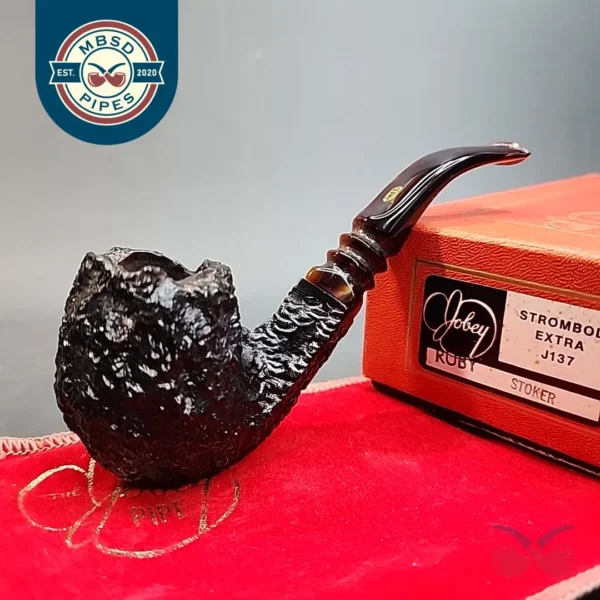 Jobey Stromboli Extra 30, Rusticated Bent Brandy Estate Briar Pipe, Italian Estates [SOLD OUT]