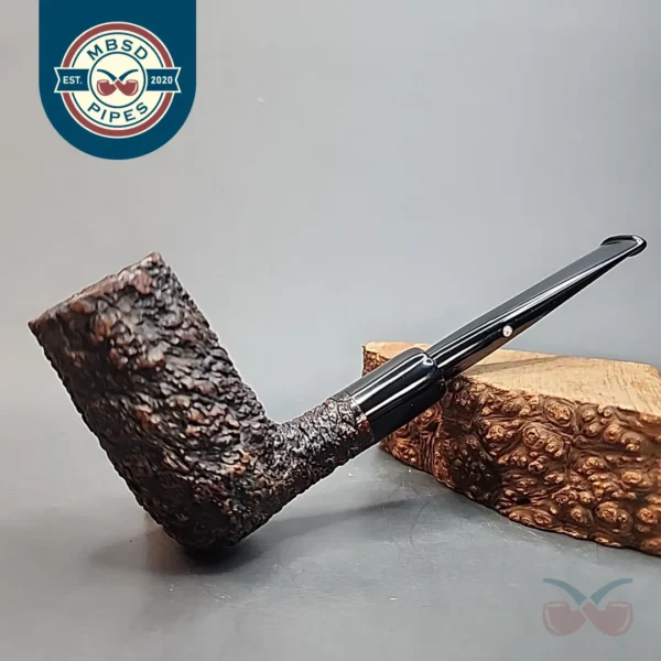 Castello Sea Rock Rusticated Stacked Billiard Military Mount Estate Briar Pipe [SOLD OUT]