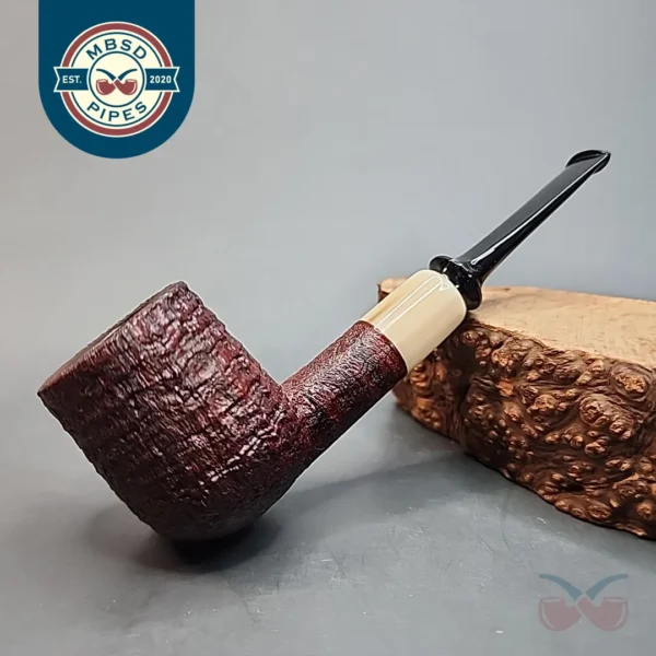 Trey Rice Pipe, Sandblasted Danish Straight Billiard Estate Briar Pipe, American Estates [SOLD OUT]