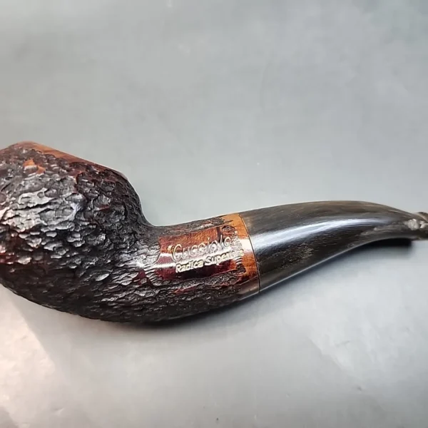 Cucciola Rusticated Bent Author, Horn Stem Estate Briar Pipe [SOLD OUT] - Image 3