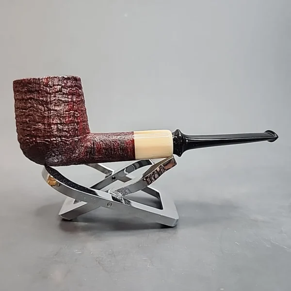 Trey Rice Pipe, Sandblasted Danish Straight Billiard Estate Briar Pipe, American Estates [SOLD OUT] - Image 3