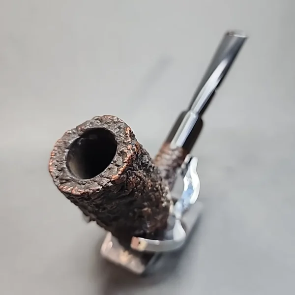 Castello Sea Rock Rusticated Stacked Billiard Military Mount Estate Briar Pipe [SOLD OUT] - Image 4