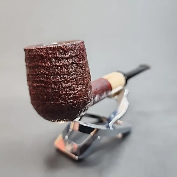 Trey Rice Pipe, Sandblasted Danish Straight Billiard Estate Briar Pipe, American Estates [SOLD OUT] - Image 4