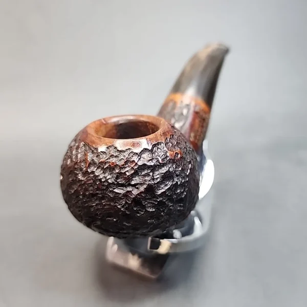 Cucciola Rusticated Bent Author, Horn Stem Estate Briar Pipe [SOLD OUT] - Image 5