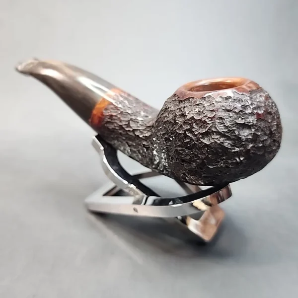 Cucciola Rusticated Bent Author, Horn Stem Estate Briar Pipe [SOLD OUT] - Image 7