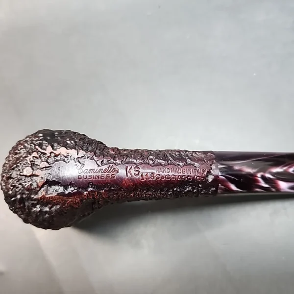 Caminetto Business 118 KS, Rusticated Brandy Estate Briar Pipe, Unsmoked [SOLD OUT] - Image 9