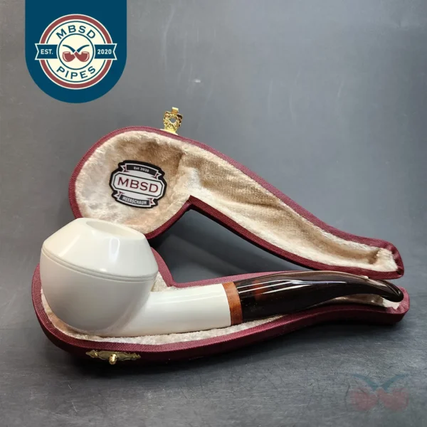 MBSD Meerschaum Deluxe, Bent Rhodesian Block Meerschaum Pipe, Briar-Mortis [SOLD OUT]