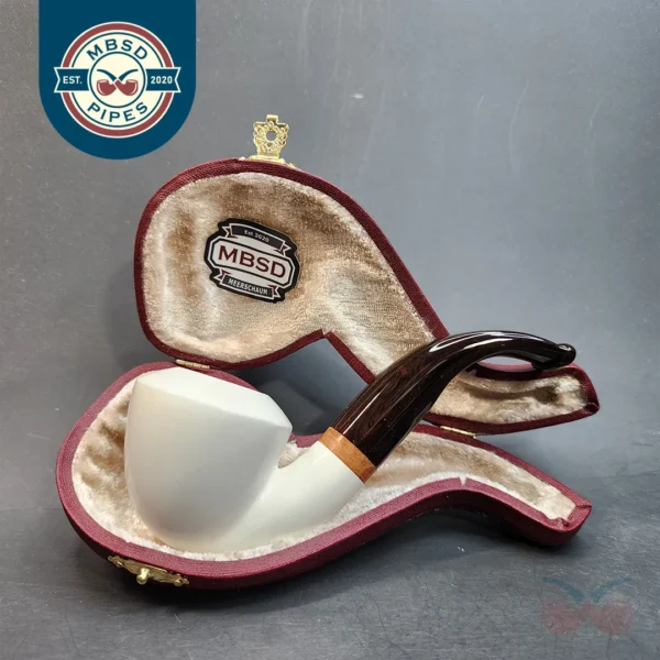 MBSD Meerschaum Deluxe, Bent Rhodesian Block Meerschaum Pipe, Briar-Mortis [SOLD OUT]