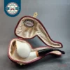 MBSD Meerschaum Deluxe Natural, Freehand Block Meerschaum Pipe, Briar-Mortise