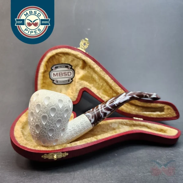 MBSD Meerschaum Lattice Bent Acorn Block Meerschaum Pipe [SOLD OUT]