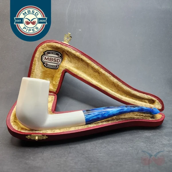 MBSD Meerschaum Bent Panel Block Meerschaum Pipe, Fitted Case [SOLD OUT]