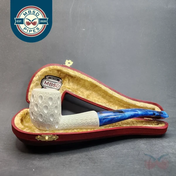 MBSD Meerschaum Bent Billiard Block Meerschaum Pipe, Fitted Case [SOLD OUT]