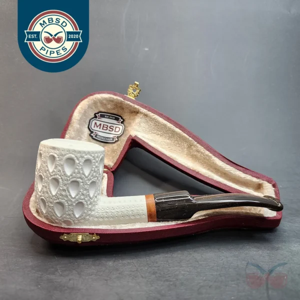 MBSD Meerschaum Deluxe, Slightly Bent Pot, Block Meerschaum Pipe, Briar-Mortis [SOLD OUT]