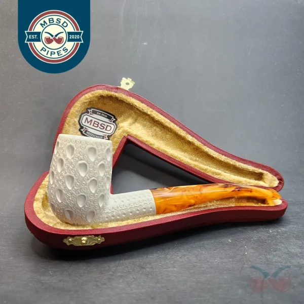MBSD Meerschaum Bent Billiard Block Meerschaum Pipe, Fitted Case [SOLD OUT]