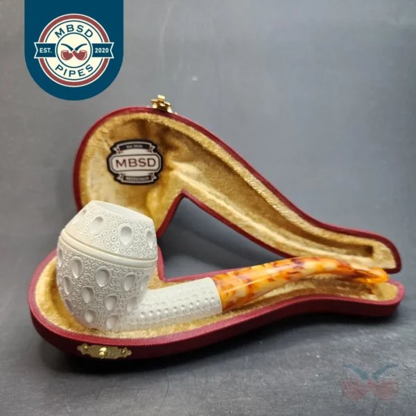 MBSD Meerschaum Bent Rhodesian Block Meerschaum Pipe, Fitted Case [SOLD OUT]
