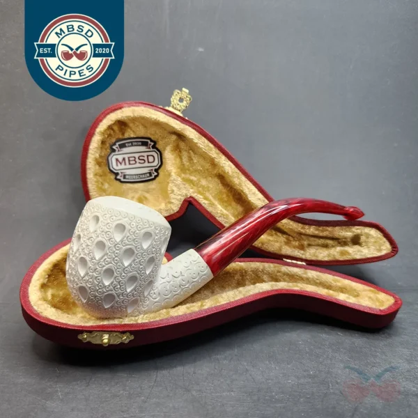 MBSD Meerschaum Bent Rhodesian Block Meerschaum Pipe, Fitted Case [SOLD OUT]