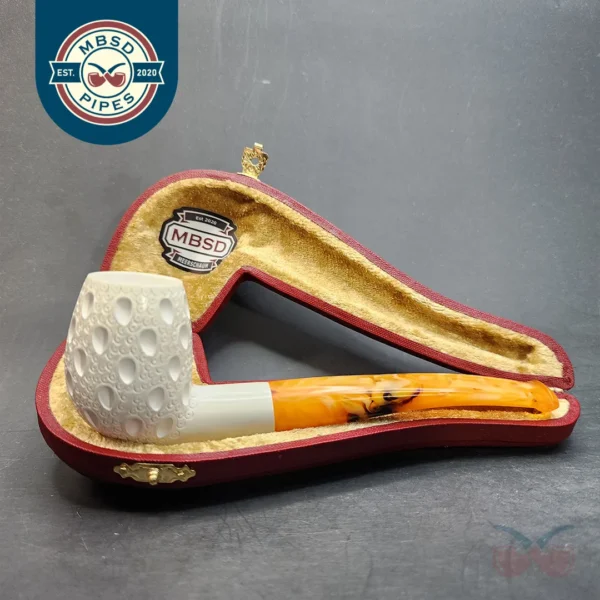 MBSD Meerschaum Bent Egg Block Meerschaum Pipe, Fitted Case [SOLD OUT]