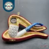 MBSD Meerschaum Lattice Bent Billiard Block Meerschaum Pipe, Fitted Case [SOLD OUT]