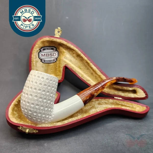 MBSD Meerschaum, Bent Billiard Block Meerschaum Pipe, Fitted Case [SOLD OUT]
