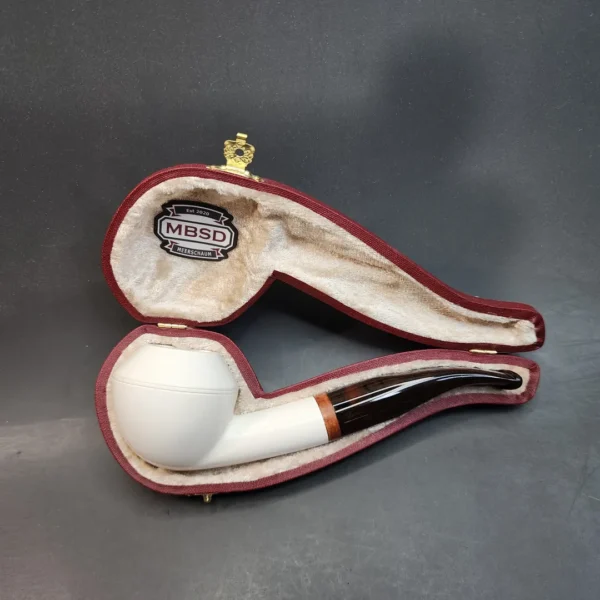 MBSD Meerschaum Deluxe, Bent Rhodesian Block Meerschaum Pipe, Briar-Mortis [SOLD OUT] - Image 3
