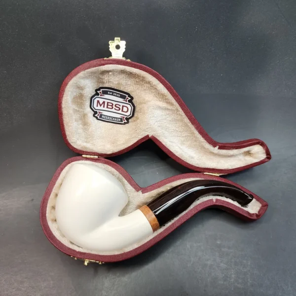 MBSD Meerschaum Deluxe, Bent Rhodesian Block Meerschaum Pipe, Briar-Mortis [SOLD OUT] - Image 3