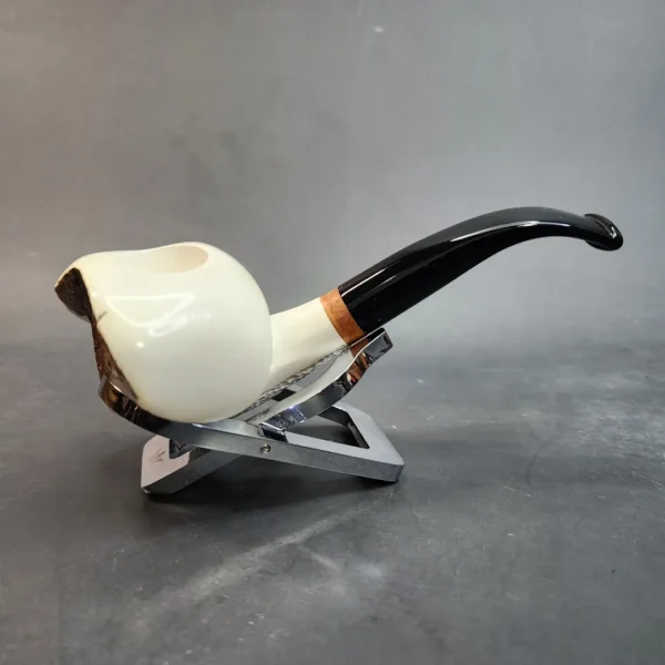 MBSD Meerschaum Deluxe Natural, Freehand Block Meerschaum Pipe, Briar-Mortise - Image 3