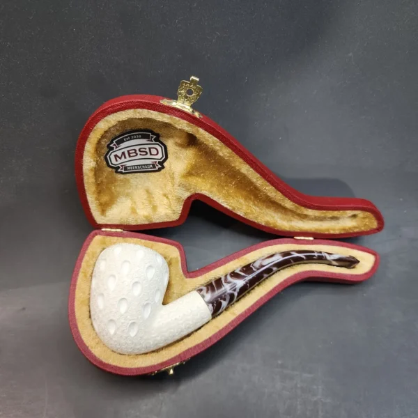 MBSD Meerschaum Lattice Bent Acorn Block Meerschaum Pipe [SOLD OUT] - Image 3