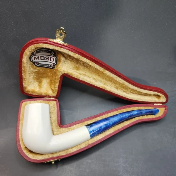MBSD Meerschaum Bent Panel Block Meerschaum Pipe, Fitted Case [SOLD OUT] - Image 3