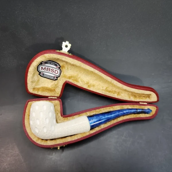 MBSD Meerschaum Bent Billiard Block Meerschaum Pipe, Fitted Case [SOLD OUT] - Image 3