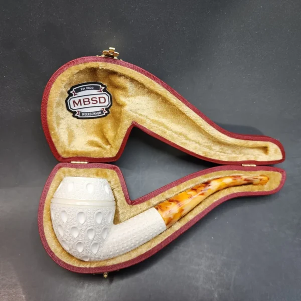 MBSD Meerschaum Bent Rhodesian Block Meerschaum Pipe, Fitted Case [SOLD OUT] - Image 3