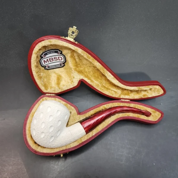 MBSD Meerschaum Bent Rhodesian Block Meerschaum Pipe, Fitted Case [SOLD OUT] - Image 3