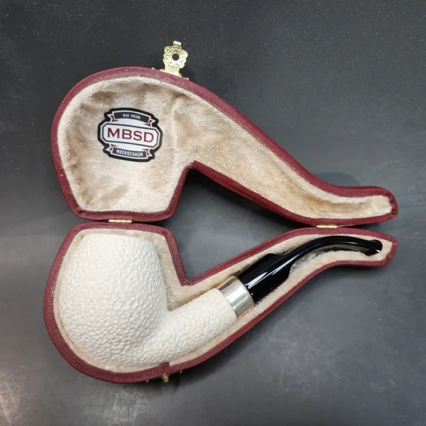 MBSD Meerschaum Deluxe, Rusticated Bent Apple Block Meerschaum Pipe [SOLD OUT] - Image 3