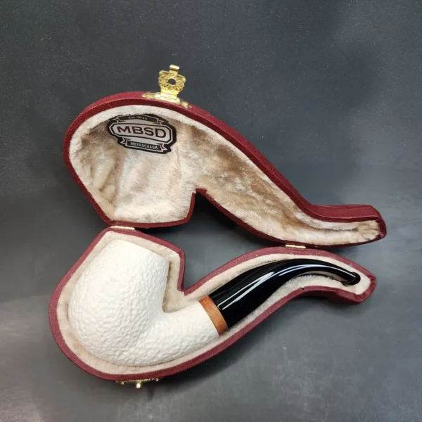 MBSD Meerschaum Deluxe, Rusticated Bent Apple Block Meerschaum Pipe, Briar-Mortis [SOLD OUT] - Image 3