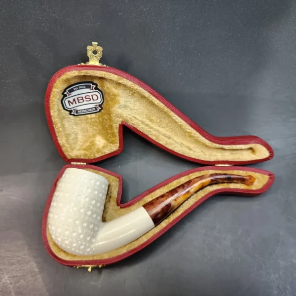 MBSD Meerschaum, Bent Billiard Block Meerschaum Pipe, Fitted Case [SOLD OUT] - Image 3