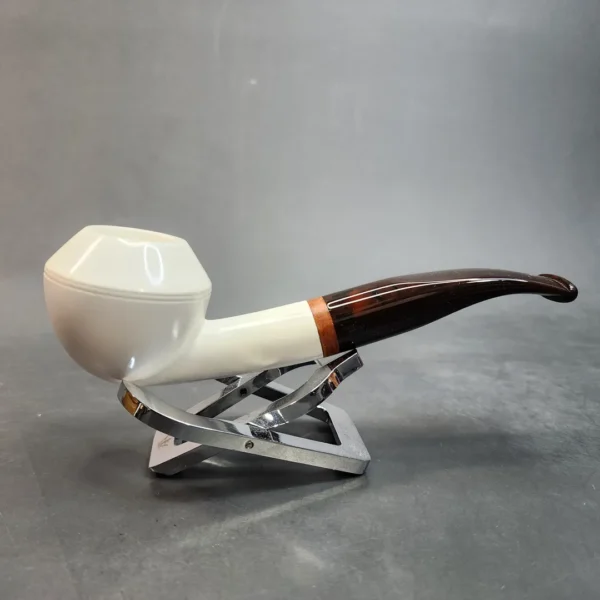 MBSD Meerschaum Deluxe, Bent Rhodesian Block Meerschaum Pipe, Briar-Mortis [SOLD OUT] - Image 4