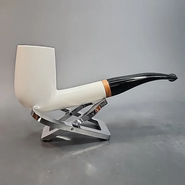 MBSD Meerschaum Deluxe, Bent Billiard Block Meerschaum Pipe, Briar-Mortis [SOLD OUT] - Image 4