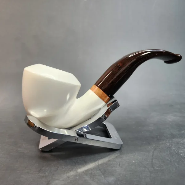 MBSD Meerschaum Deluxe, Bent Rhodesian Block Meerschaum Pipe, Briar-Mortis [SOLD OUT] - Image 4