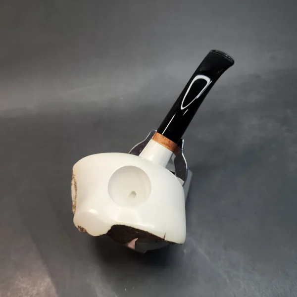 MBSD Meerschaum Deluxe Natural, Freehand Block Meerschaum Pipe, Briar-Mortise - Image 4